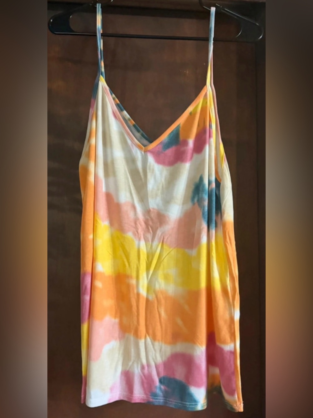 BiBi Tie-Dye V-Neck Camisole - Yellow, Orange, Pink, Blue, White